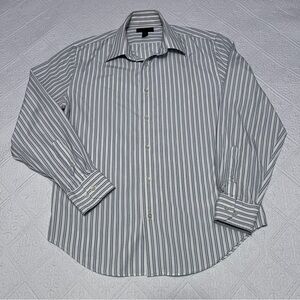 Express Men’s Extra Classic Fit Blue Striped Dress Shirt 15.5 Neck 34/35 Sleeve